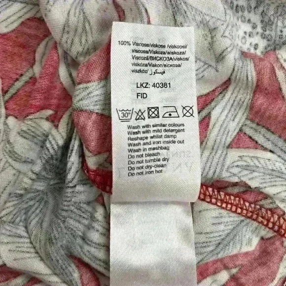 Lascana for Venus Womens XS Red White Floral Cold Shoulder Tunic Flutter Sleeve - Picture 7 of 10